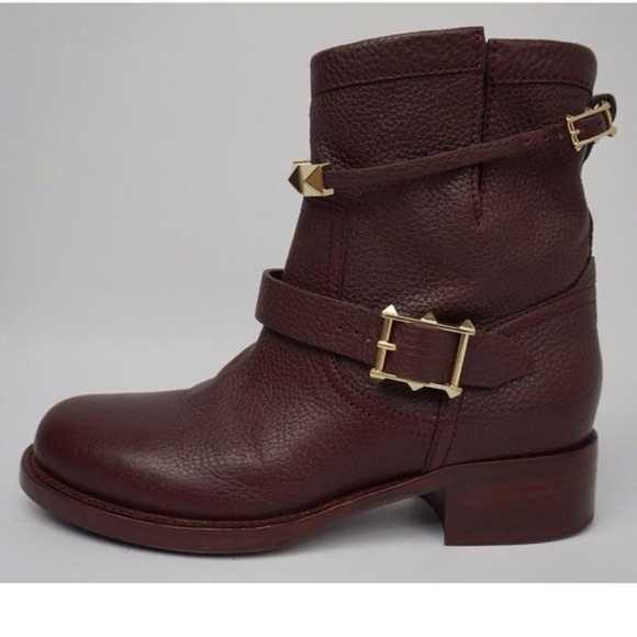 Valentino Rockstud Rouge Absolute Moto Boot - Picture 3 of 6